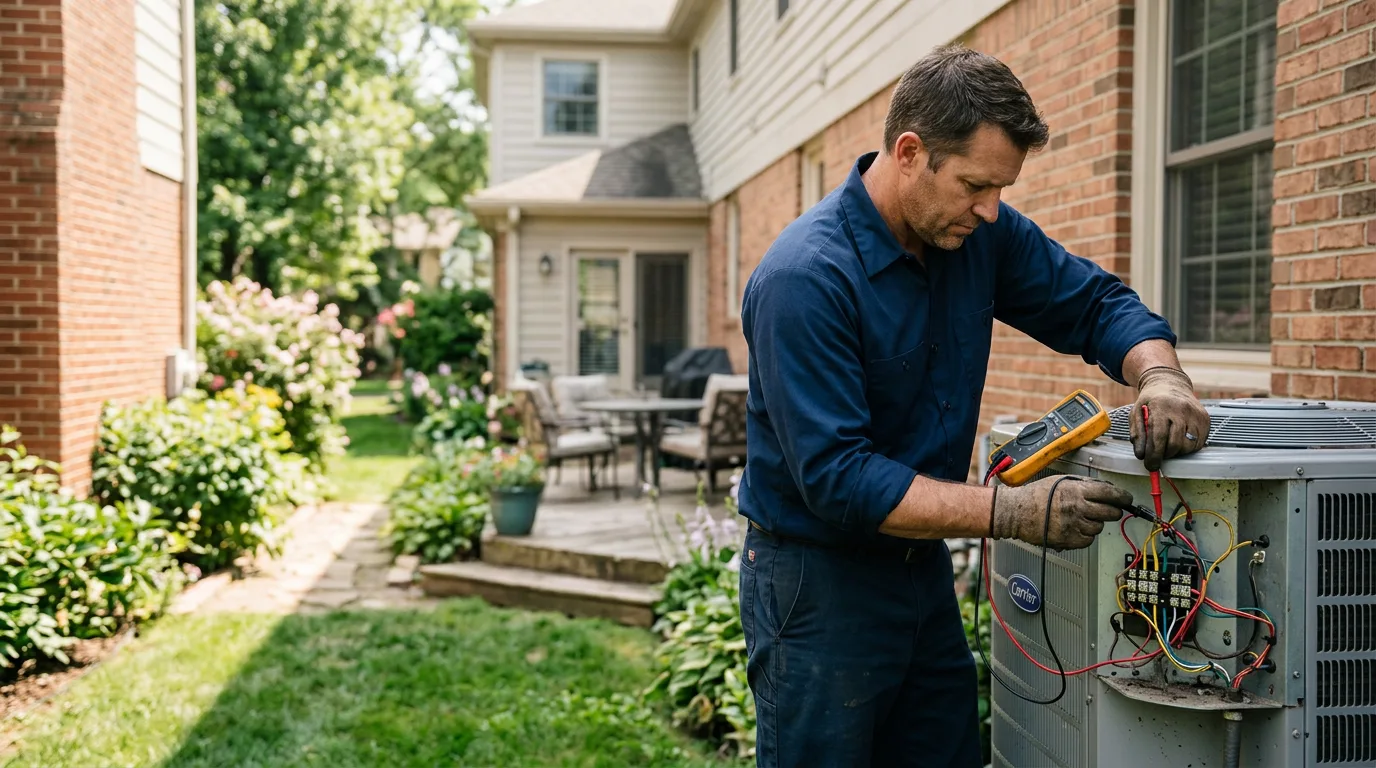 HVAC technician working near Cloverdale, OH